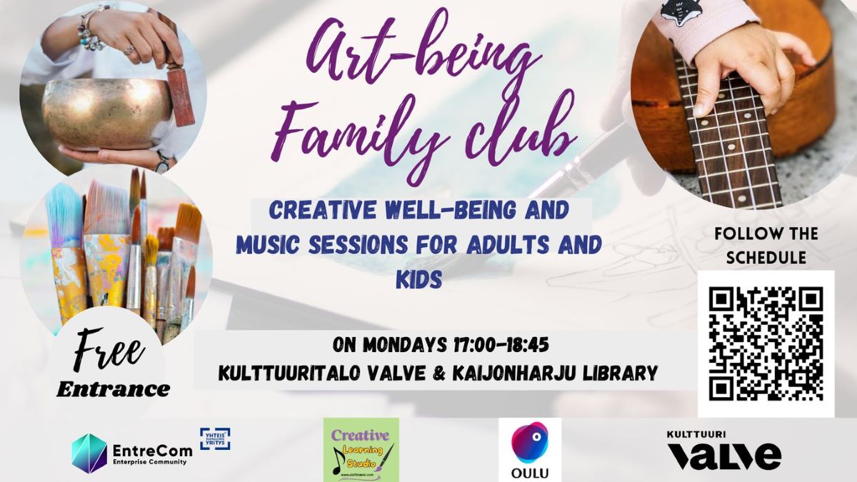 Oulun Art-being Family Club tapahtuman mainos.
